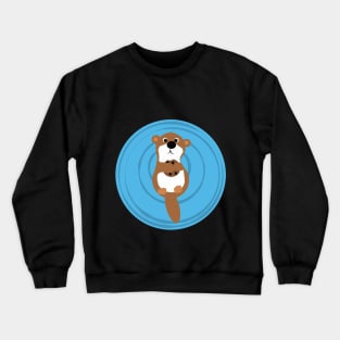 Sea Otter with Cookie Crewneck Sweatshirt